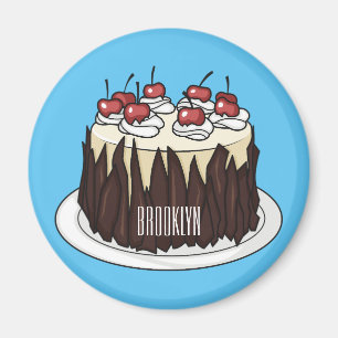 Schwarzwald-Kuchen-Cartoon Magnet