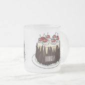 Schwarzwald-Kuchen-Cartoon Mattglastasse (VorderseiteRechts)