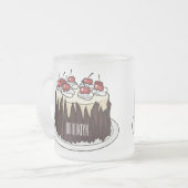 Schwarzwald-Kuchen-Cartoon Mattglastasse (Vorderseite Links)