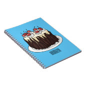 Schwarzwald-Kuchen-Cartoon Notizblock (Rechte Seite)