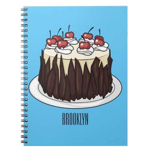 Schwarzwald-Kuchen-Cartoon Notizblock (Vorderseite)