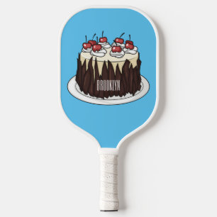 Schwarzwald-Kuchen-Cartoon Pickleball Schläger