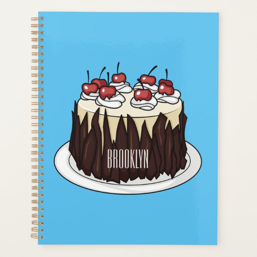 Schwarzwald-Kuchen-Cartoon Planer (Vorderseite)