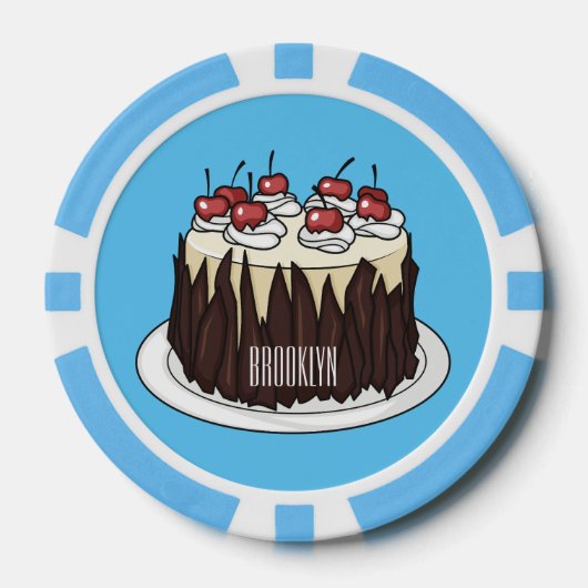 Schwarzwald-Kuchen-Cartoon Pokerchips (Vorderseite)