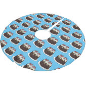 Schwarzwald-Kuchen-Cartoon Polyester Weihnachtsbaumdecke (Schrägansicht)