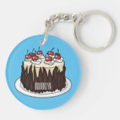 Schwarzwald-Kuchen-Cartoon Schlüsselanhänger (Rückseite)