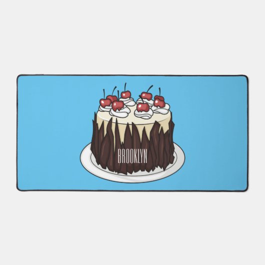 Schwarzwald-Kuchen-Cartoon Schreibtischunterlage (Vorderseite)