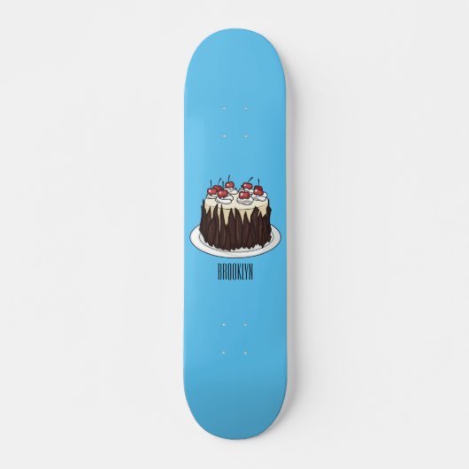 Schwarzwald-Kuchen-Cartoon Skateboard (Vorne)