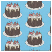 Schwarzwald-Kuchen-Cartoon Stoff (Nahaufnahme)