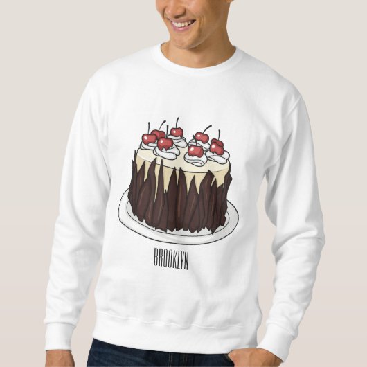 Schwarzwald-Kuchen-Cartoon Sweatshirt (Vorderseite)