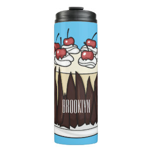 Schwarzwald-Kuchen-Cartoon Thermosbecher