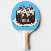 Schwarzwald-Kuchen-Cartoon Tischtennis Schläger (Rückseite)
