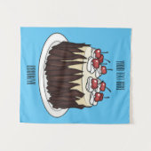 Schwarzwald-Kuchen-Cartoon Wandteppich (Vorderseite (Horizontal))
