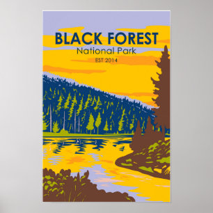 Schwarzwald-Nationalpark Deutschland Vintag Poster