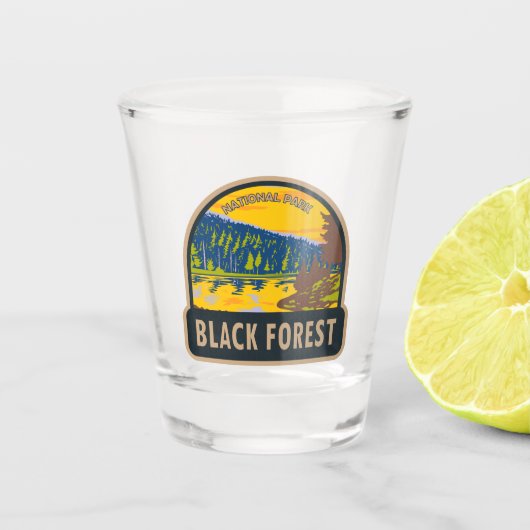 Schwarzwald-Nationalpark Deutschland Vintag Schnapsglas (Vorderseite)
