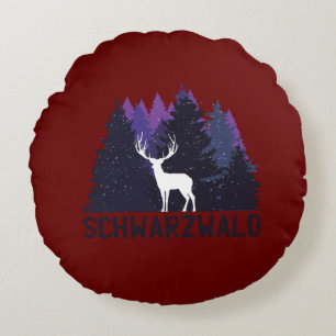 Schwarzwälder Hirsch Rundes Kissen