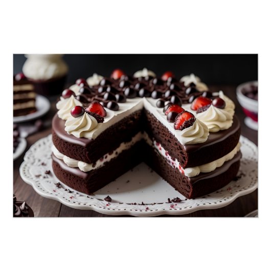 Schwarzwälder Kirschtorte Poster (Vorderseite)
