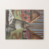 Schwarzwaldkatze mit Kuchen Puzzle (Horizontal)