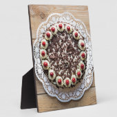 Schwarzwaldkuchen aus rustikalem Holz Fotoplatte (Seite)