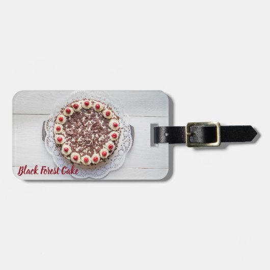 Schwarzwaldkuchen zum Torte Süßzahn backen Lu Gepäckanhänger (Vorderseite horizontal)
