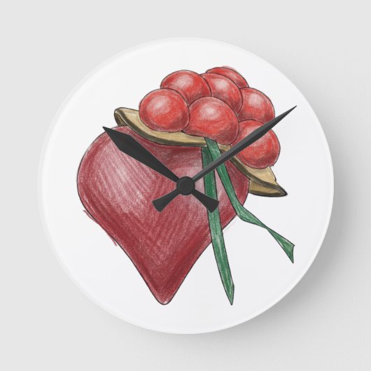 Schwarzwaldliebe Runde Wanduhr (Vorderseite)