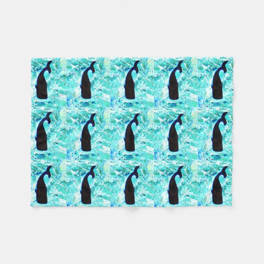 Schwarzwale unter Wasser Fleecedecke (Vorderseite (Horizontal))