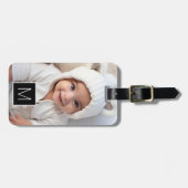 Schwarzweiß-1-Fotoleiterkollage für benutzerdefini Gepäckanhänger (Vorderseite horizontal)