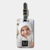 Schwarzweiß-1-Fotoleiterkollage für benutzerdefini Gepäckanhänger (Vorderseite vertikal)