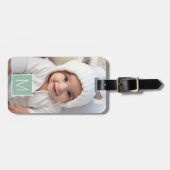 Schwarzweiß-1-Fotoleiterkollage für benutzerdefini Gepäckanhänger (Vorderseite horizontal)