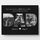 Schwarzweiß 3 Bilder Vater FotoCollage Fotoplatte (Vorderseite)