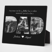 Schwarzweiß 3 Bilder Vater FotoCollage Fotoplatte (Seite)