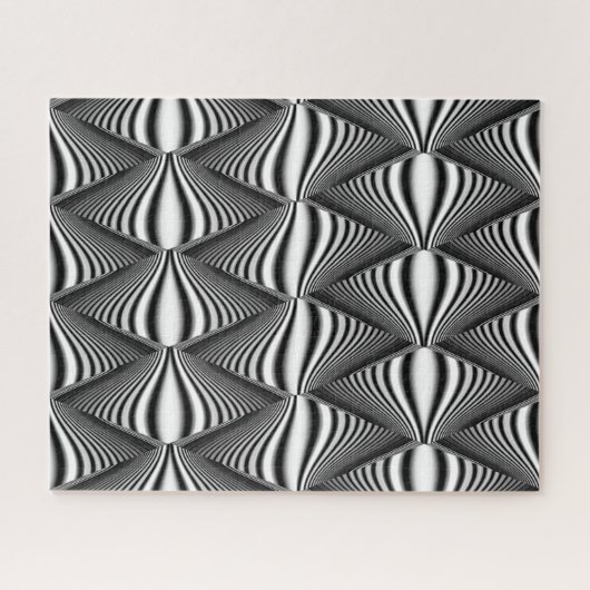 Schwarzweiß-3D-Illusion | Herausforderung für Erwa Puzzle (Horizontal)