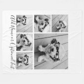 Schwarzweiß-6-FotoCollage - COLOR bearbeiten Fleecedecke (Vorderseite (Horizontal))