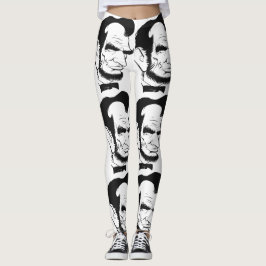 Schwarzweiss-Abraham Lincoln-Karikatur Leggings