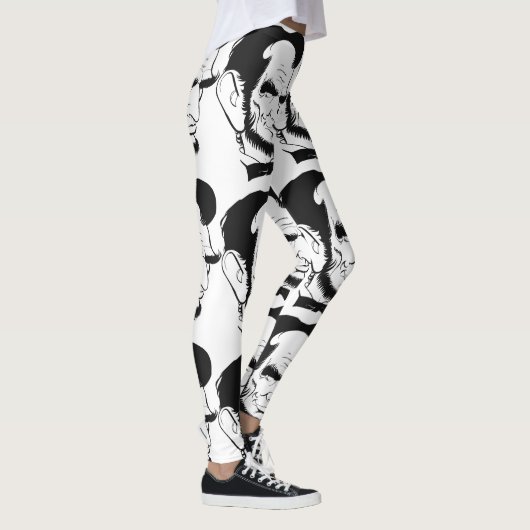 Schwarzweiss-Abraham Lincoln-Karikatur Leggings (Rechts)