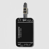 Schwarzweiß-Abschluss Gepäckanhänger (Vorderseite Vertikal)