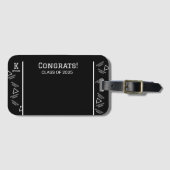 Schwarzweiß-Abschluss Gepäckanhänger (Vorderseite (Horizontal))