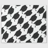 Schwarzweiss-ABSCHLUSS-KAPPEN-VERPACKUNGS-PAPIER Geschenkpapier (Flach)