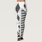 Schwarzweiß, abstrakt, geometrisch, einfach, Scan Leggings (Rückseite)
