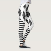 Schwarzweiß, abstrakt, geometrisch, einfach, Scan Leggings (Rechts)