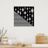 Schwarzweiß, abstrakt, geometrisch, einfach, Scan Poster (Küche)