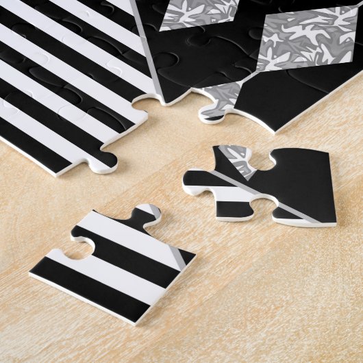 Schwarzweiß, abstrakt, geometrisch, einfach, Scan Puzzle (Seite)