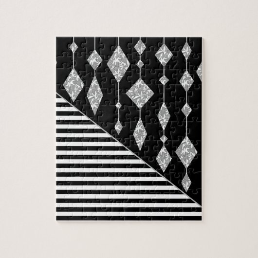 Schwarzweiß, abstrakt, geometrisch, einfach, Scan Puzzle (Vertikal)