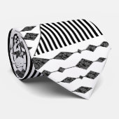 Schwarzweiß, abstrakt, geometrisch krawatte (Gerollt)