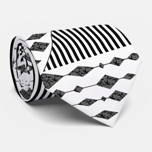 Schwarzweiß, abstrakt, geometrisch krawatte (Gerollt)