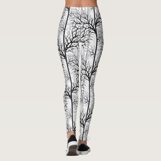 Schwarzweiß abstrakt leggings (Rückseite)