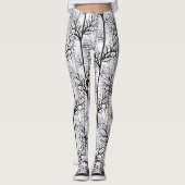 Schwarzweiß abstrakt leggings (Vorderseite)