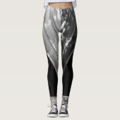 Schwarzweiß Abstrakt mit Personalisierter Bezeichn Leggings (Vorderseite)