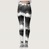 Schwarzweiß Abstrakt Moderne Illusion Kunst Leggings (Vorderseite)