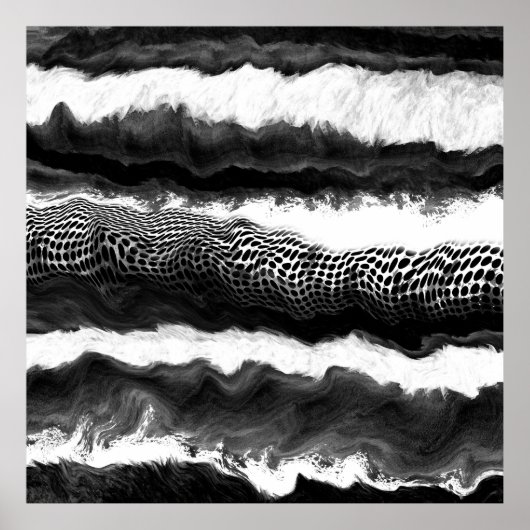 Schwarzweiß Abstrakt Moderne Illusion Kunst Poster (Vorne)